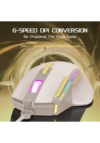 M2 Kablolu Espor Oyuncu Mouse Rgb 12800 Dpı Ledli Gaming Mouse Software 9 Makro Sensor Diğer