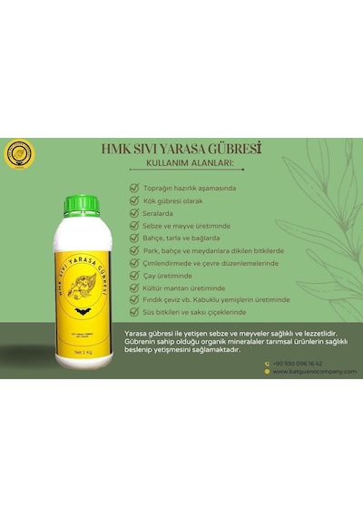 %100 Organik Hmk Sıvı Yarasa Gübresi Bat Guano 1 Litre Diğer