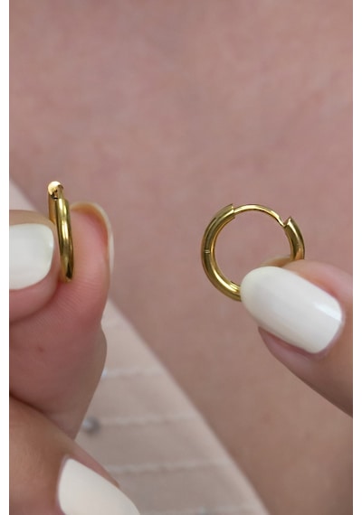 Halka Ince Erkek Bayan Unisex Çelik Küpe 5 Renk Yeni Mse5 Beyaz