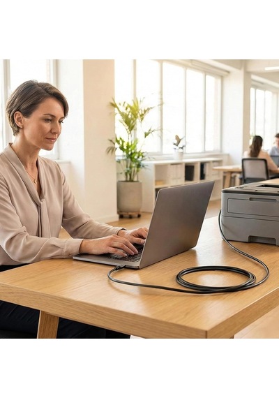 Type-c To Usb-b Yazıcı Tarayıcı Printer Kablosu 1.5 Metre - Pc Ve Laptop İle Yazıcı Ara Bağlantı Data Kablosu - Usb 2.0 Hızlı Ve Stabil Yazdırma - Kolay Kullanım - Usb-c Printer Kablosu
