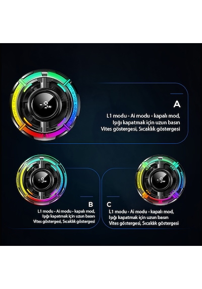 Memo Cx15 Apple Uyumlu iOS Android Soğutucu 15w Manyetik + Arka Klips 2'si 1 Arada Yarı İletken Soğutma Fanı Radyatörü