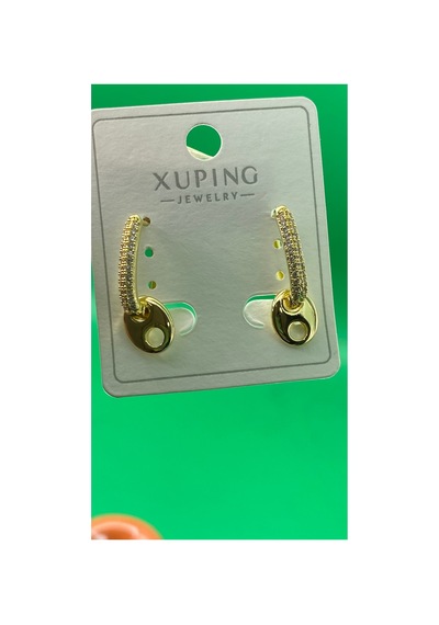 Xuping Zirkon Taşlı Altın Renginde Çelik Kadın Küpe 69107888