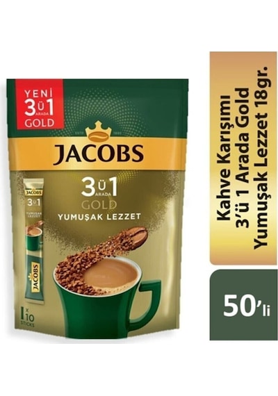 Jacobs Gold 3ü1 Arada Yoğun Lezzet 5'li 10 x 18 G
