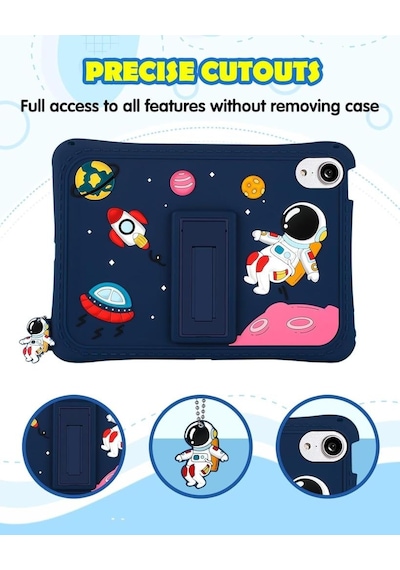 Samsung Galaxy Uyumlu Tab A7 Lite T220 Kılıf Çocuklara Özel Karakter Baskılı Standlı Sevimli Astronot T225 T227