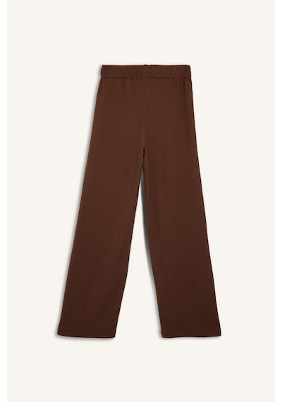 Defacto Bürümcük Pantolon Wide Leg Geniş Bol Paça Esnek Belli C0200AX24AUBN316 Kahve