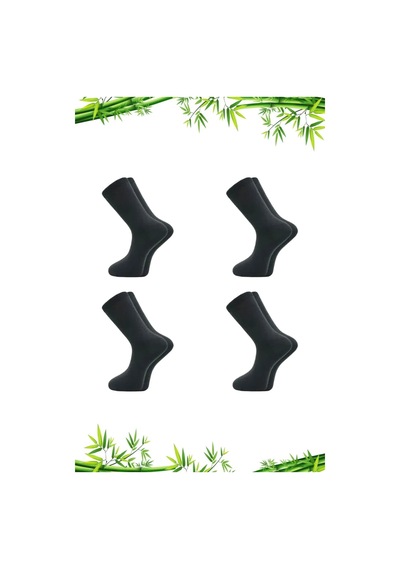 Kardeşler Çorap Erkek Bambu Soket Uzun Düz Füme Çorap Dikişsiz 4'lü Paket Füme - 584877611 Füme
