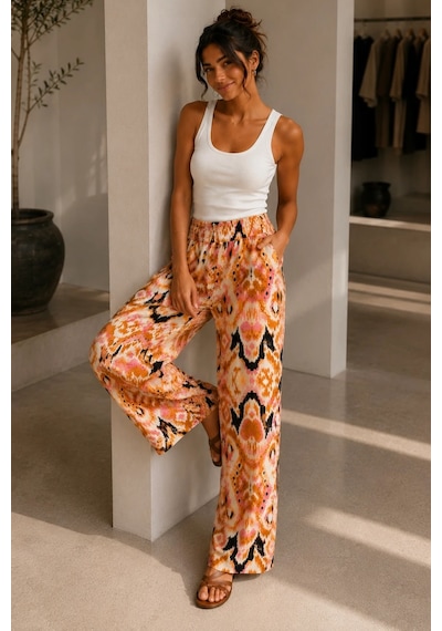 Bbbutikbasic Desenli Bol Paça Viskon Pantolon Günlük Şık Kadın Pantolon My3535 Desen 7 Bbbutikbasic Desenli Bol Paça Viskon Pantolon Günlük Şık Kadın Pantolon My3535 Desen 7