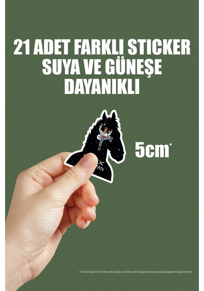 Bojack Horseman Çizgi Dizi Telefon Laptop Bullet Journal Yapışkanlı Folyo Sticker Paketi 21 Adet Çok Renkli