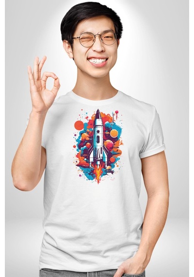 Uzay Aracı Roket Unisex Unisex Beyaz Organik Baskılı T-shirt Penye Yüksek Kalite Beyaz Uzay Aracı Roket Unisex Unisex Beyaz Organik Baskılı T-shirt Penye Yüksek Kalite Beyaz