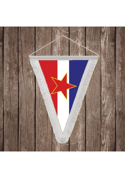 Yugoslavya Sosyalist Federal Cumhuriyeti Beyaz Saçaklı Üçgen Flama Bayrak Hatıra Flama Diğer