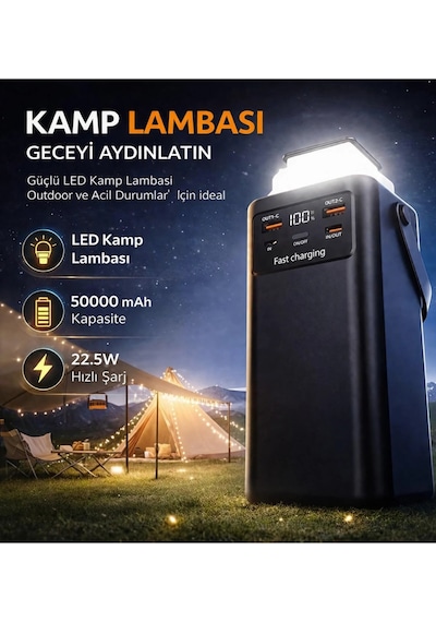 Acl Pw-113 50.000 Mah Dijital Göstergeli Powerbank 22.5w Hızlı Şarj Destekli Batarya Çok Renkli