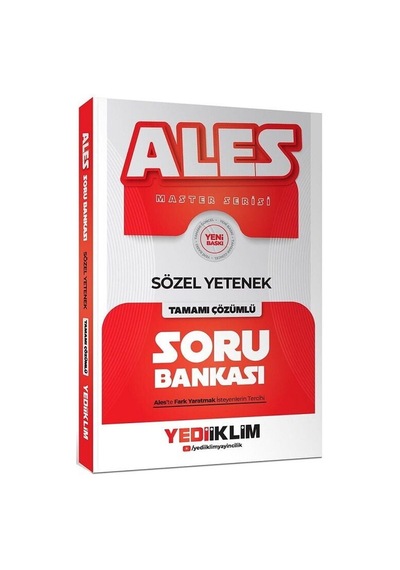 Yediiklim Yayınları 2027 Ales Sözel Yetenek Tamamı Çözümlü Soru Bankası