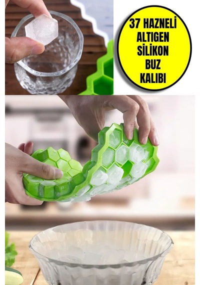 Pratik Petek Şeklinde Altıgen Silikon Buz Kalıbı Silikon Yapışmaz Buzluk Petek Buz Küpü Silikon Diğer