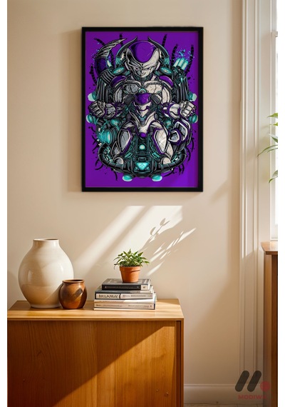 Dragon Ball Mecha Frieza Poster, Siyah Çerçeveli Duvar Tablosu - Anime Severlere Özel Hediye