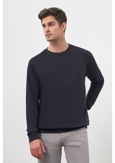 Morven Erkek Lacivert Basic Bisiklet Yaka Sweat-shirt 25ks063005200 Lacivert Lacivert