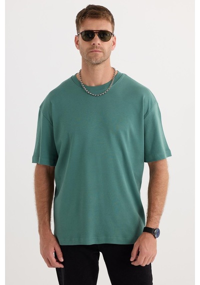 Tudors Unisex Oversize Geniş Kesim %100 Pamuk Yumuşak Dokulu Basic Bisiklet Yaka Yeşil Tişört-35179 Çağla Tudors Unisex Oversize Geniş Kesim %100 Pamuk Yumuşak Dokulu Basic Bisiklet Yaka Yeşil Tişört-35179 Çağla
