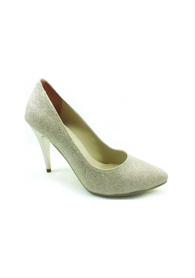 Çarıkçım Stiletto Kadın Ayakkabı Altın-Simli 61 700