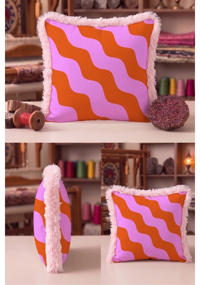 Modern Geometrik Dalgalı Desen Saçaklı Yastık Kılıfı - Retro Bohem Lila Krem Püsküllü Kırlent Kılıfı Serin Yörünge Lime Modern Geometrik Dalgalı Desen Saçaklı Yastık Kılıfı - Retro Bohem Lila Krem Püsküllü Kırlent Kılıfı Serin Yörünge Lime