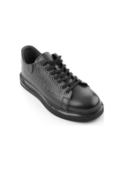Bambi Siyah Siyah Napa Hakiki Deri Erkek Sneaker E01080209143