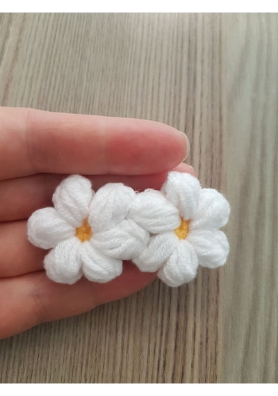 My Vintage Papatya Saçsız Bebek Tokası, Az Saçlı Kız Bebek Tokası, Çıtçıtlı Toka Tek