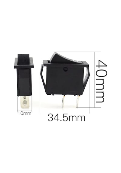 Ic-114 Tekli Dar Işıksız Anahtar On-Off 2P Siyah 5 Adet