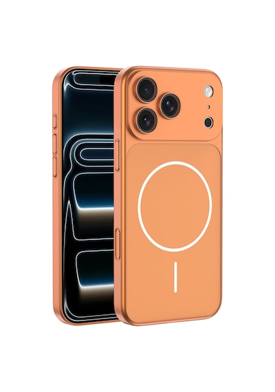 Zore İphone 16 Pro Kılıf Nvth M-safe Şarj Özellikli Kamera Korumalı Spark Kapak - Turuncu