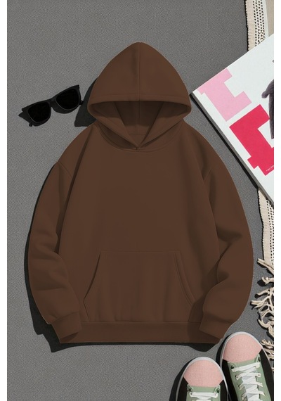 Uyguntarz Scream Baskılı Oversize Sweatshirt Kahverengi