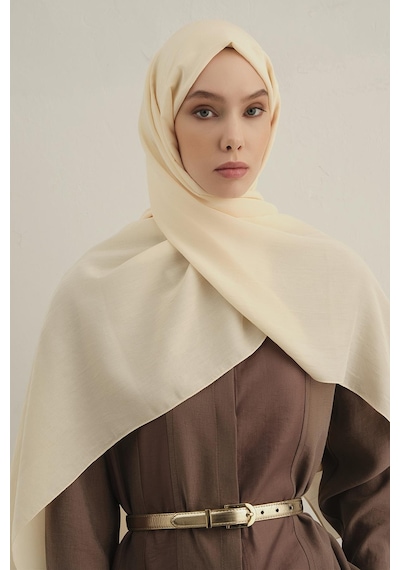 Armine Düz Lyocell Şal - Krem 60