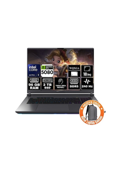 Asus Rog Strix G18 G815JMR-S9035 i9-14900HX 64 GB 2 TB RTX5060 18" W11P  Dizüstü Bilgisayar