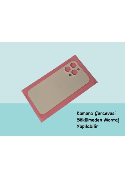 Tkgz - Apple Uyumlu iPhone 14 Plus Arka Pil Batarya Kapağı - Cam Kapak Geniş Lens Deliği - Çok Renkli