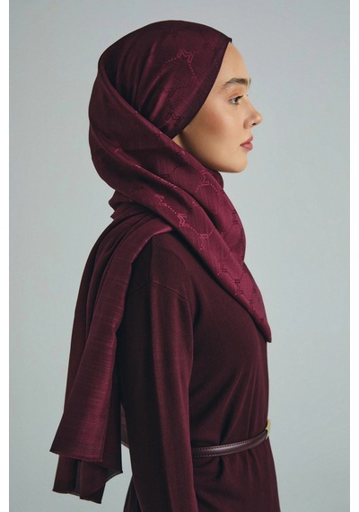 Maisa Neda Pamuk İpek Şal 70 190 Cm - Bordo 8385