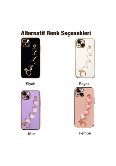 Ally Apple Uyumlu iPhone 13 Mini 5.4Inç Kilif Kalp Bileklik Tutuculu Lüx Sili 416568510