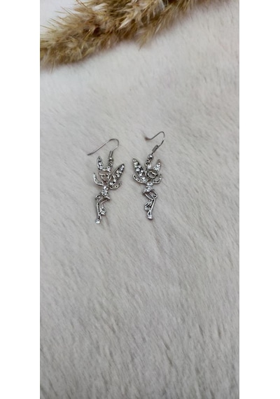 Yeni Moda Küpe Melek Kanadı Dans Peri Kız Tasarım Sallantılı Küpe Çok Renkli