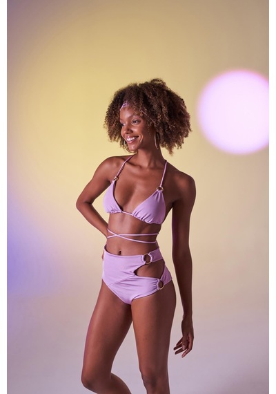 Holly Lolly Yüksek Bel Aksesuar Detaylı Delphi Bikini Altı Lila