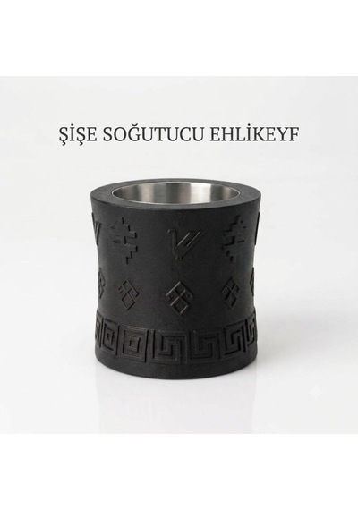 Ehlikeyf Şişe Ve 2 Adet Çift Kadeh Bardak Soğutucu