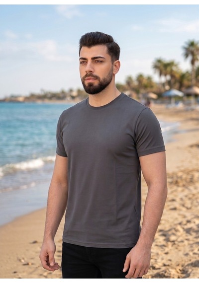 Luxıc Core Unisex Siyah %100 Pamuk Basic Tişört Bisiklet Yaka Kısa Kol Rahat Kesim Günlük Yazlık L - Lcr-ts-sıyah