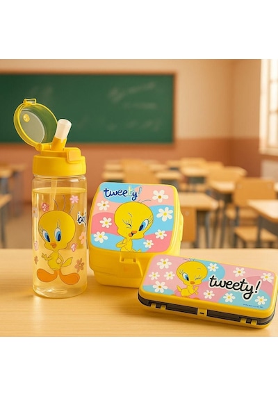 Efe Mark Tweety Lisanslı Okul Seti 500 Ml Matara, Çok Renkli