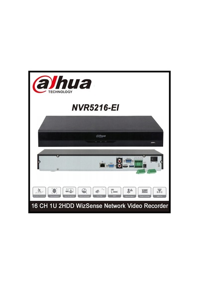 Dahua Nvr5216-eı, 16kanal, 12mpix, H265+, 2 Hdd Desteği, 1080p Kayıt, 320mbps Bant Genişliği, Nvr