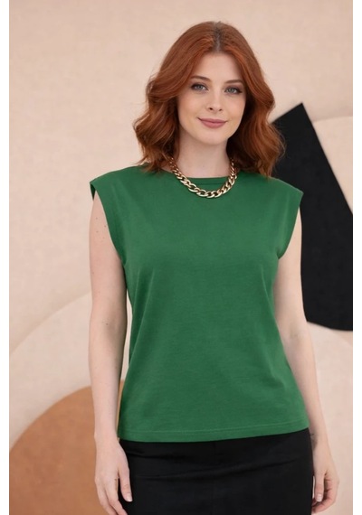 Bbbutikbasic T Kol Penye Bluz Hkn34 Yeşil