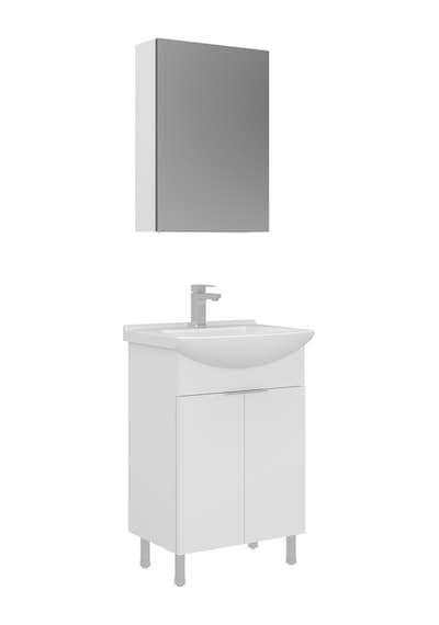 Orka Purus 55 Cm Parlak Beyaz Ayna Dolaplı Banyo Dolabı Takım Ayaklı Beyaz Orka Purus 55 Cm Parlak Beyaz Ayna Dolaplı Banyo Dolabı Takım Ayaklı Beyaz