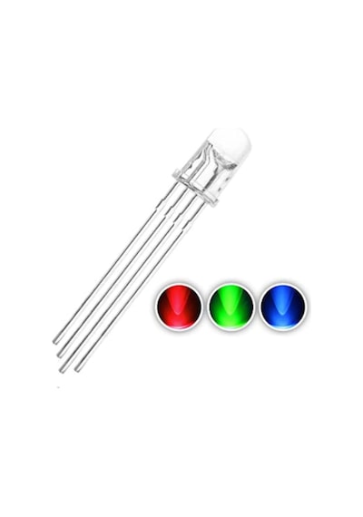 5 Adet 4 Pin 5mm Multicolor Rgb Led Ortak Anot Led Diyot Işık La