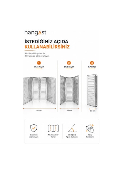 Katlanabilir Yağ Sıçratma Koruyucu Ocak Arkası Alüminyum Mutfak Paneli Sıçrama Önleyici Ocak Arka Koruyucu