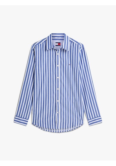 Tommy Hilfiger Tjm Reg Poplın Pattern Shırt Erkek Mavi Gömlek - Dm0dm23414