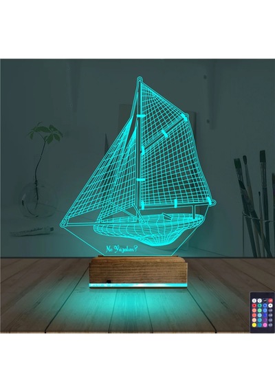 Luvivia Gemi Kaptan Kişiye Özel 3d Lamba - Masa Gece Lambası V1 Şeffaf