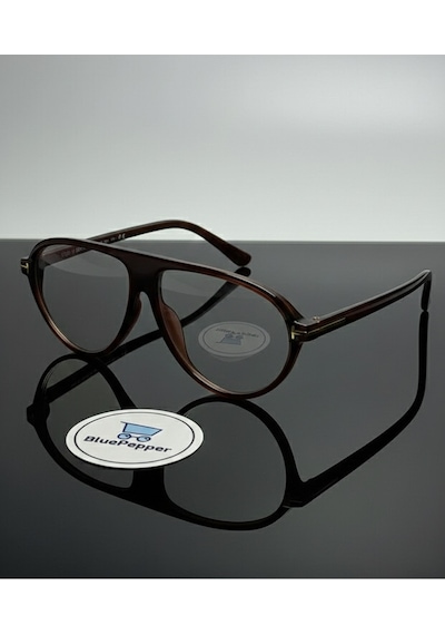 Zenit Modern Çerçeveli Gözlük Unisex Yuvarlak Stil Sahibi Mavi Işık Korumalı Camları Değişebilir Kahverengi
