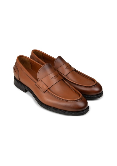 Deery Erkek Taba Renk Hakiki Deri Klasik Loafer Ayakkabı - 02025mtbac01 Taba