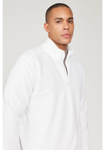 AC&Co / Altınyıldız Classics Anti-Pilling Tüylenme Yapmayan Bato Yaka Erkek Polar Sweatshirt Beyaz AC&Co / Altınyıldız Classics Anti-Pilling Tüylenme Yapmayan Bato Yaka Erkek Polar Sweatshirt Beyaz
