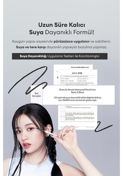 Suya Dayanıklı, İnce Uçlu Göz Kalemi Sharp So Simple Waterproof Pencil Liner 004 Dark Brown Diğer