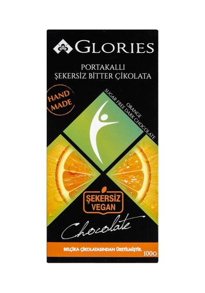 Glories Şekersiz Portakal Bitter Çikolata 100 G - 5 Adet Tarı