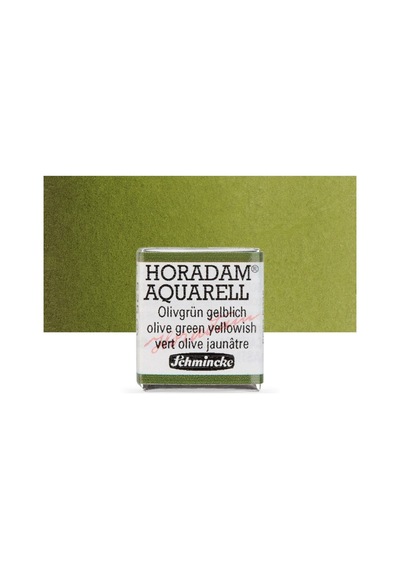 Schmincke Horadam Aquarell Artist Sulu Boya Olive Green Yellowish Yarım Tablet